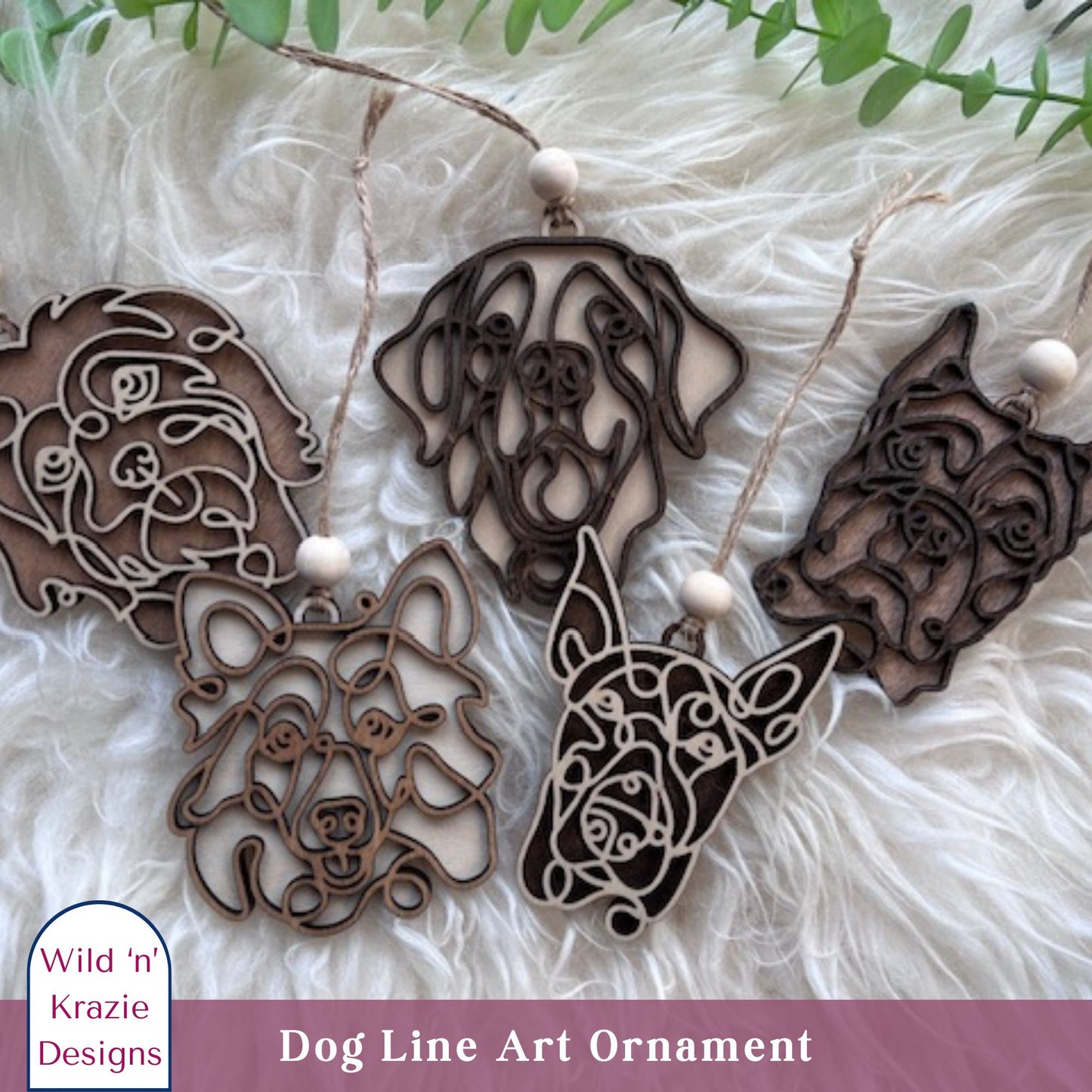 4" Dog Outline Ornament - 155 breeds to choose from