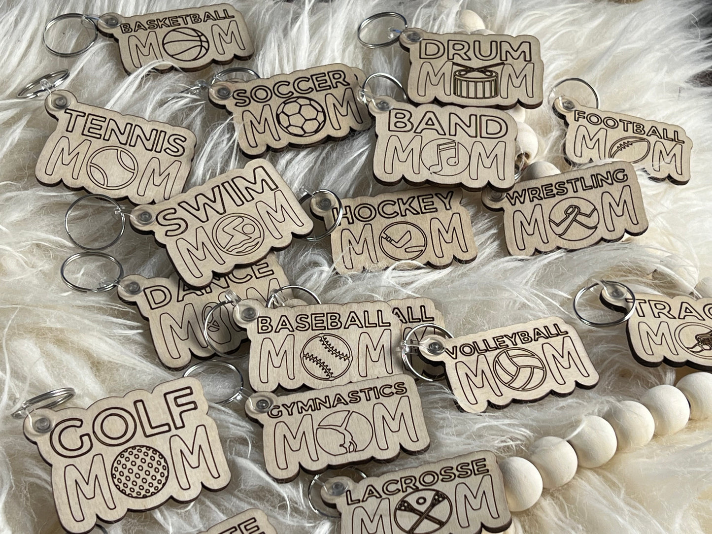 Sports Mom Keychain without Tassel
