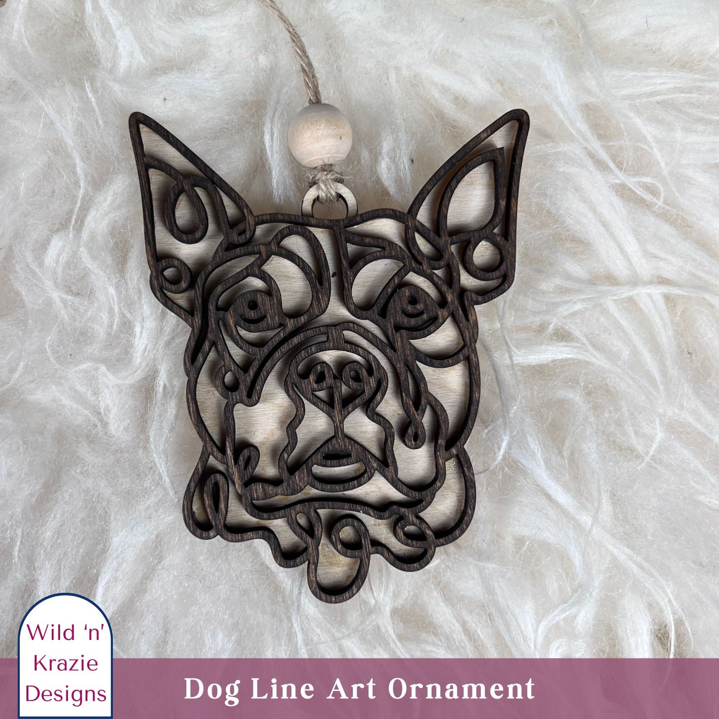 4" Dog Outline Ornament - 155 breeds to choose from