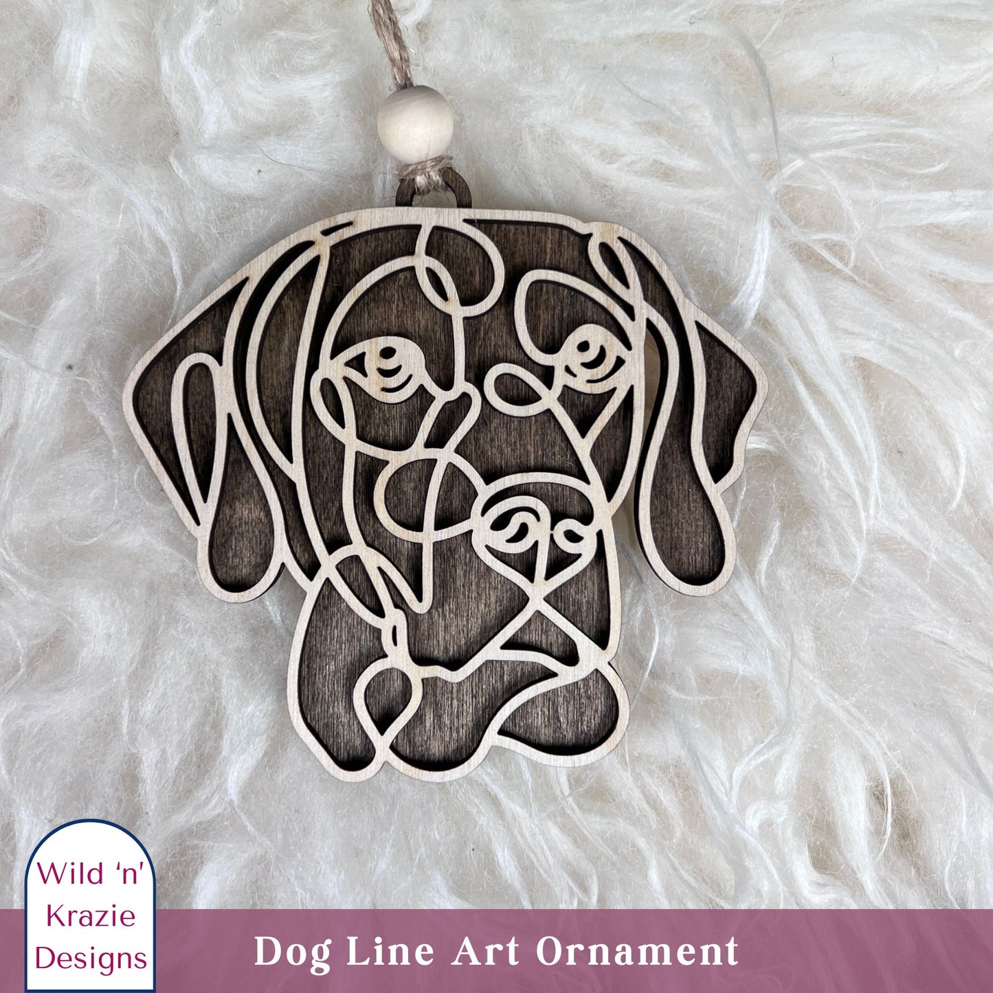 4" Dog Outline Ornament - 155 breeds to choose from
