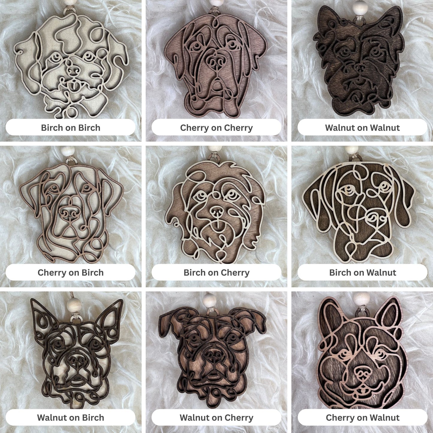 4" Dog Outline Ornament - 155 breeds to choose from