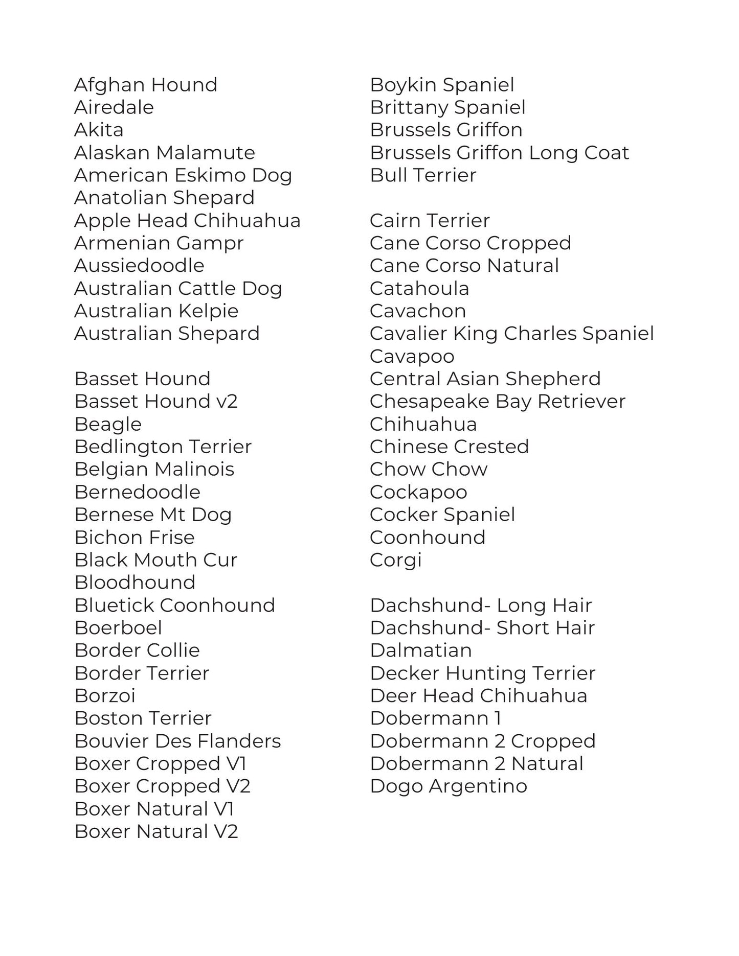4" Dog Outline Ornament - 155 breeds to choose from