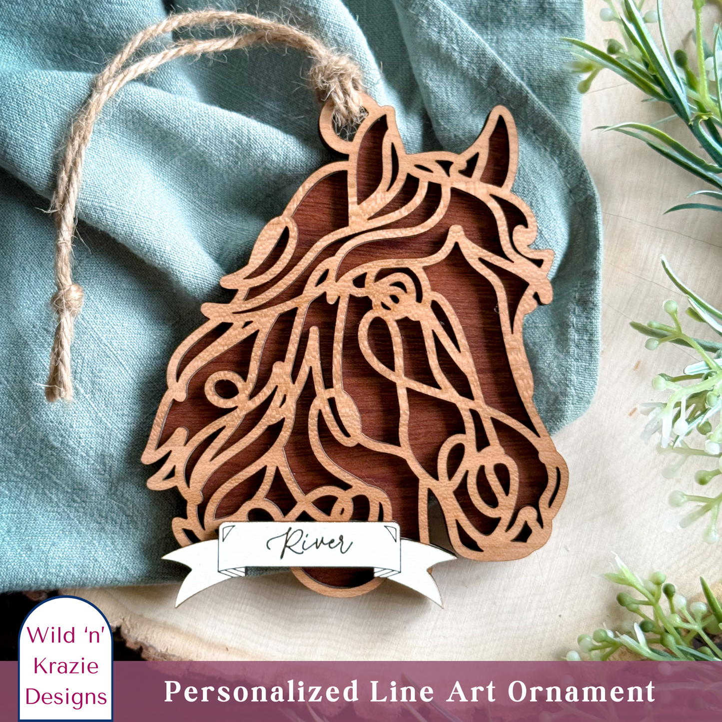 4" Farm Animal Outline Ornament - 14 Farm Animals to choose from