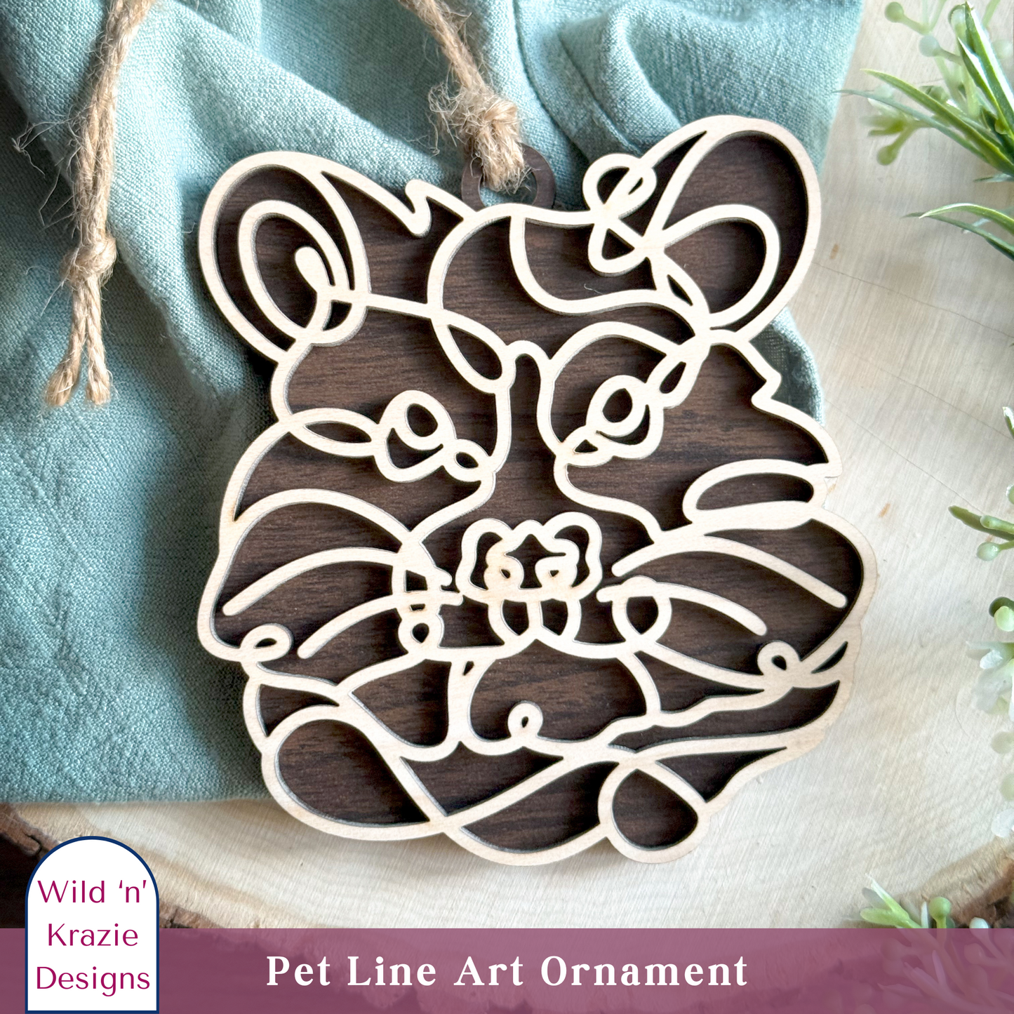 4" Pet Outline Ornament - 30 pets to choose from