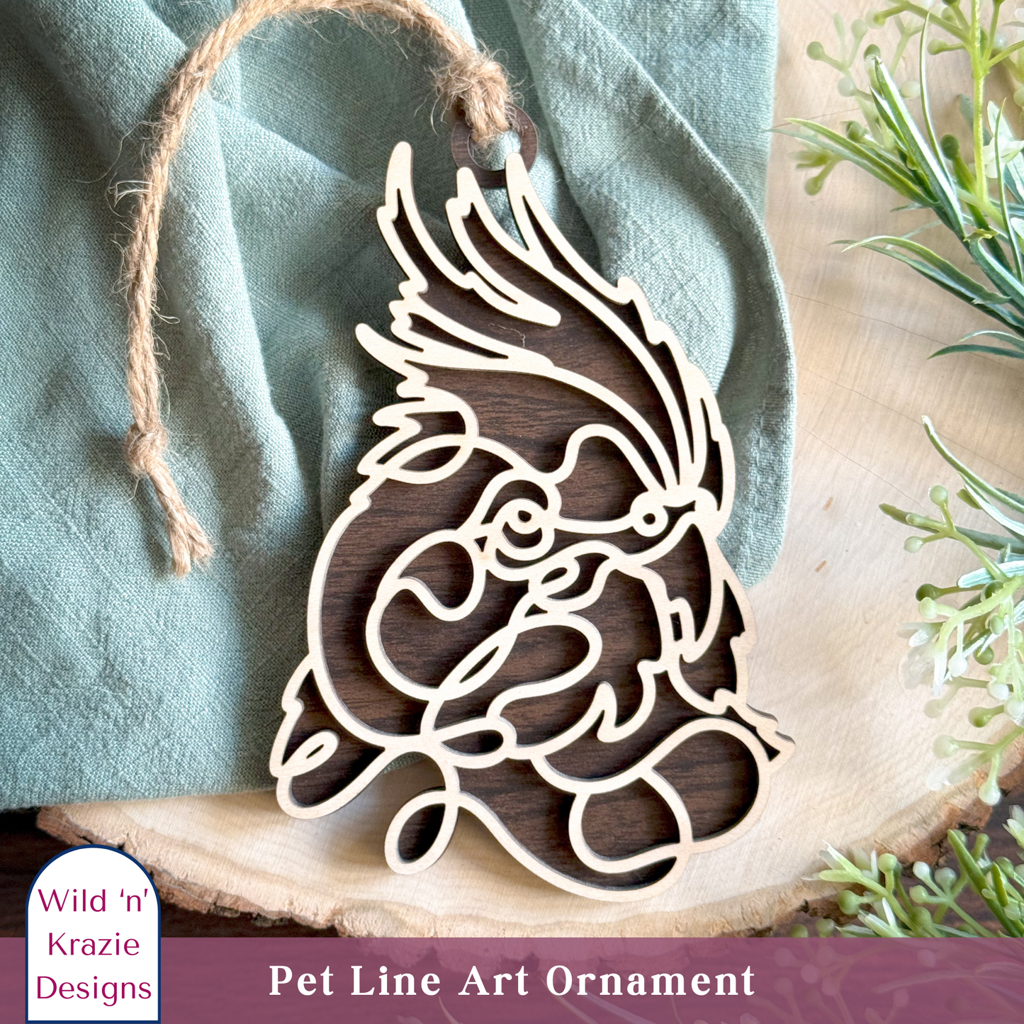 4" Pet Outline Ornament - 30 pets to choose from