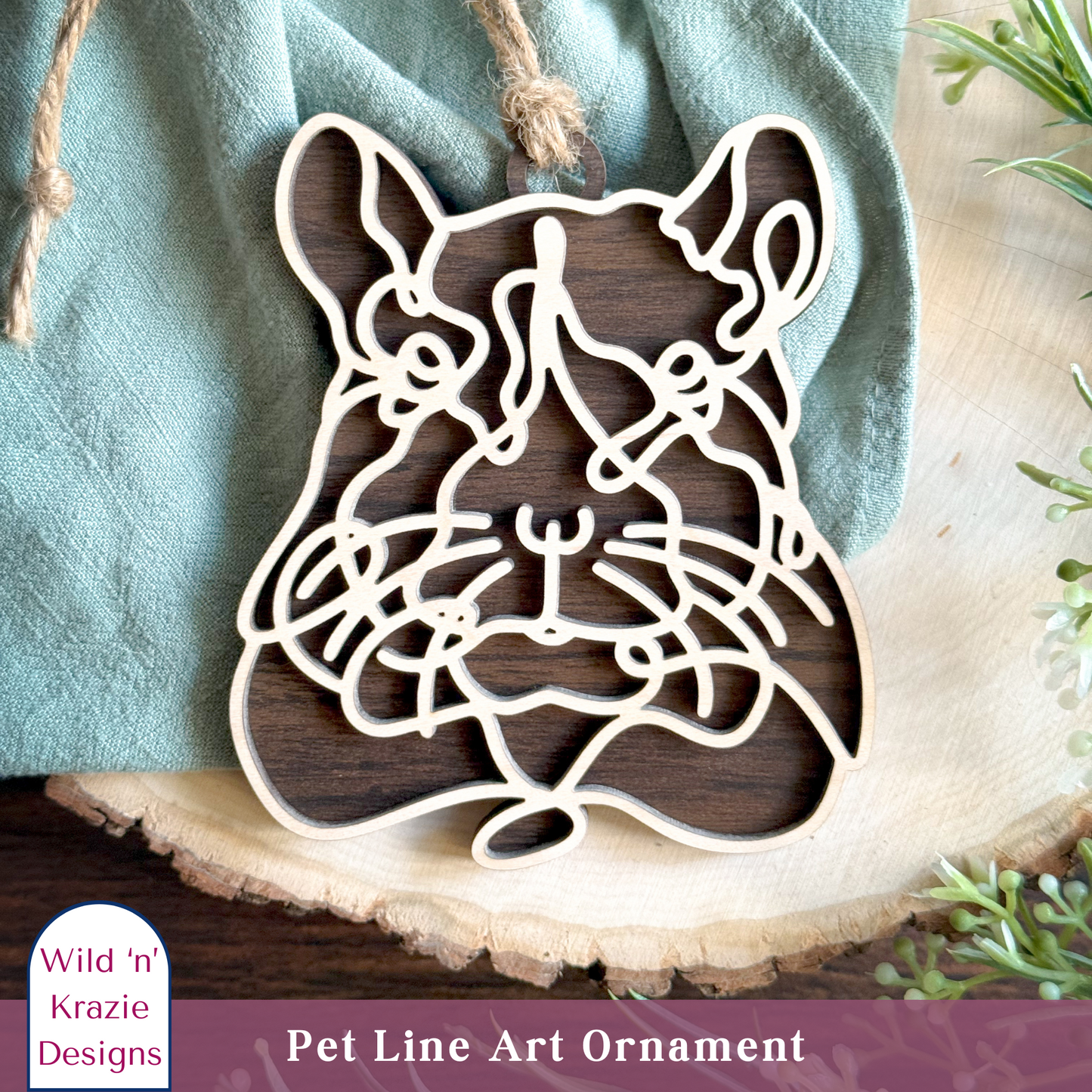 4" Pet Outline Ornament - 30 pets to choose from