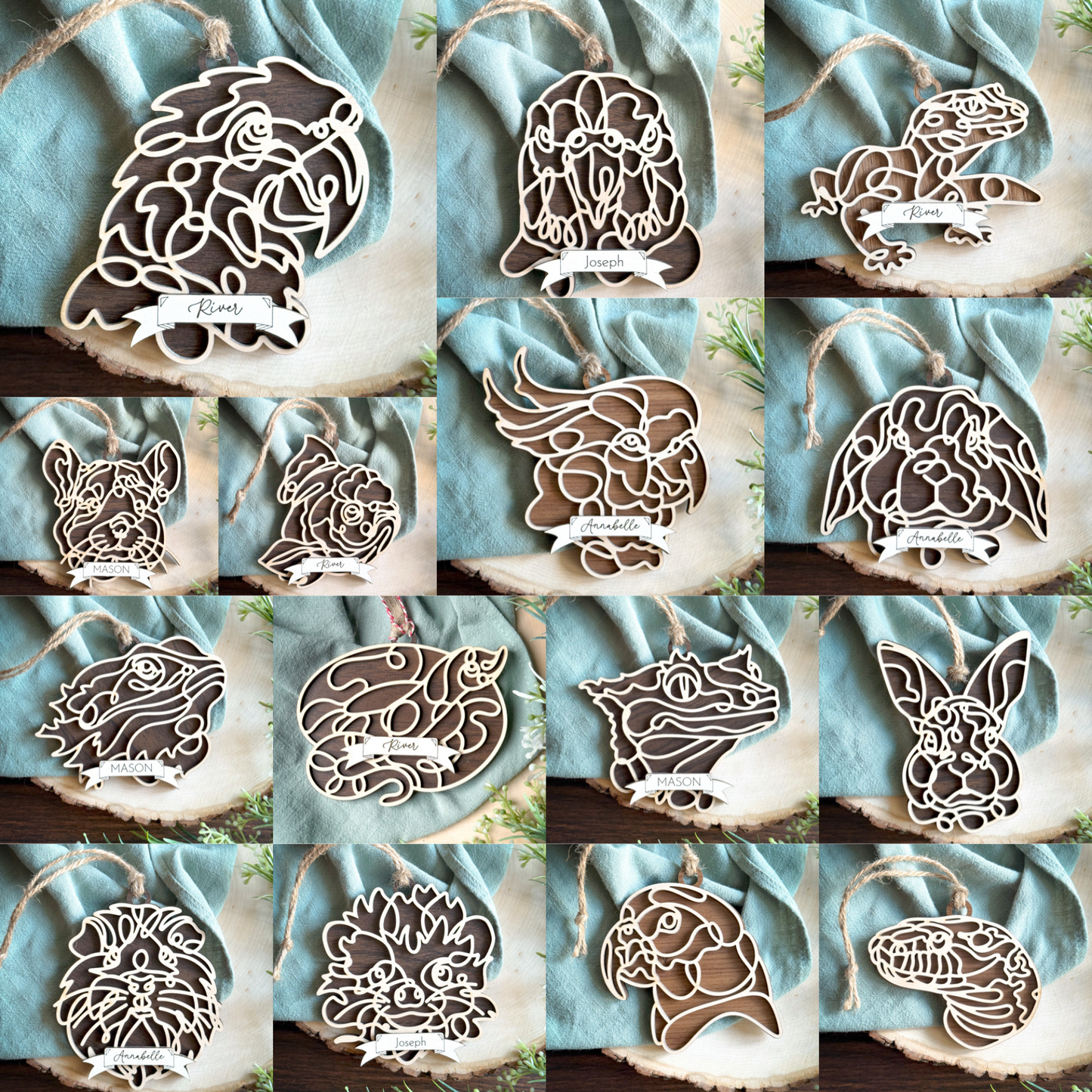 4" Pet Outline Ornament - 30 pets to choose from
