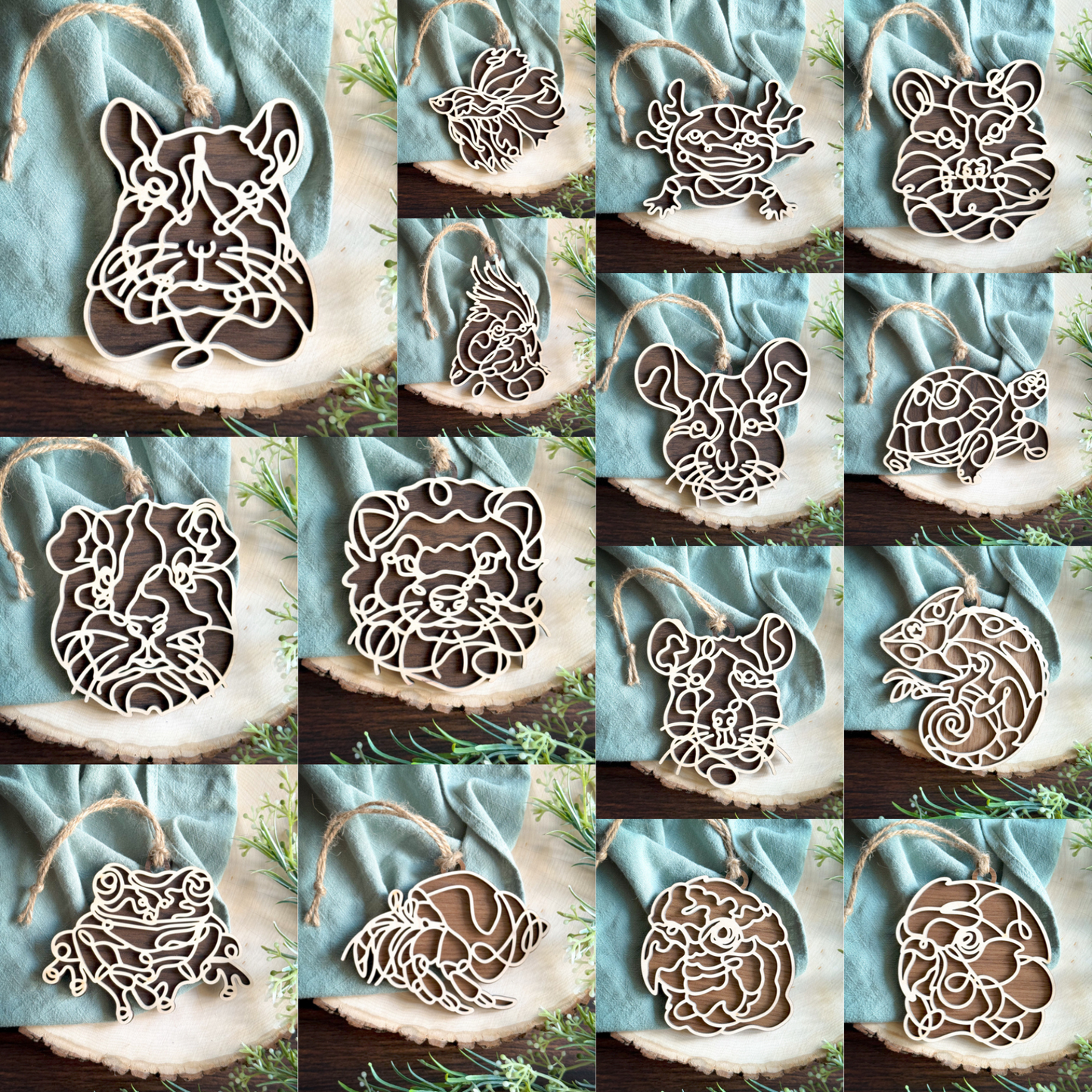 4" Pet Outline Ornament - 30 pets to choose from