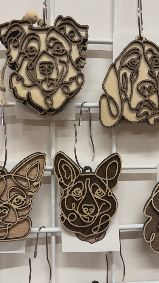 4" Dog Outline Ornament - 155 breeds to choose from