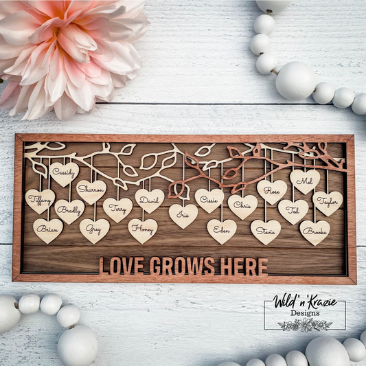 Dangling Heart Family Tree