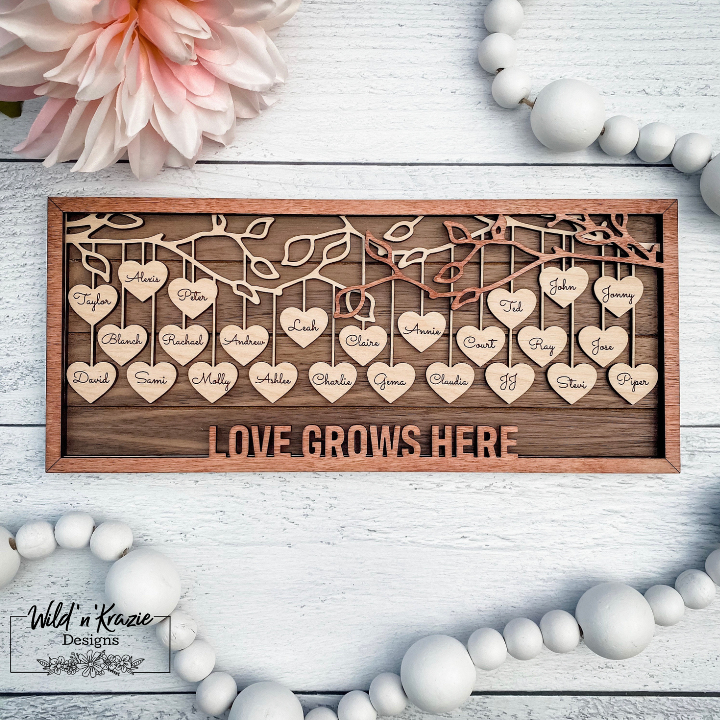 Dangling Heart Family Tree