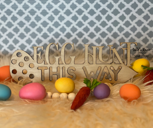 Egg Hunt this way Sign