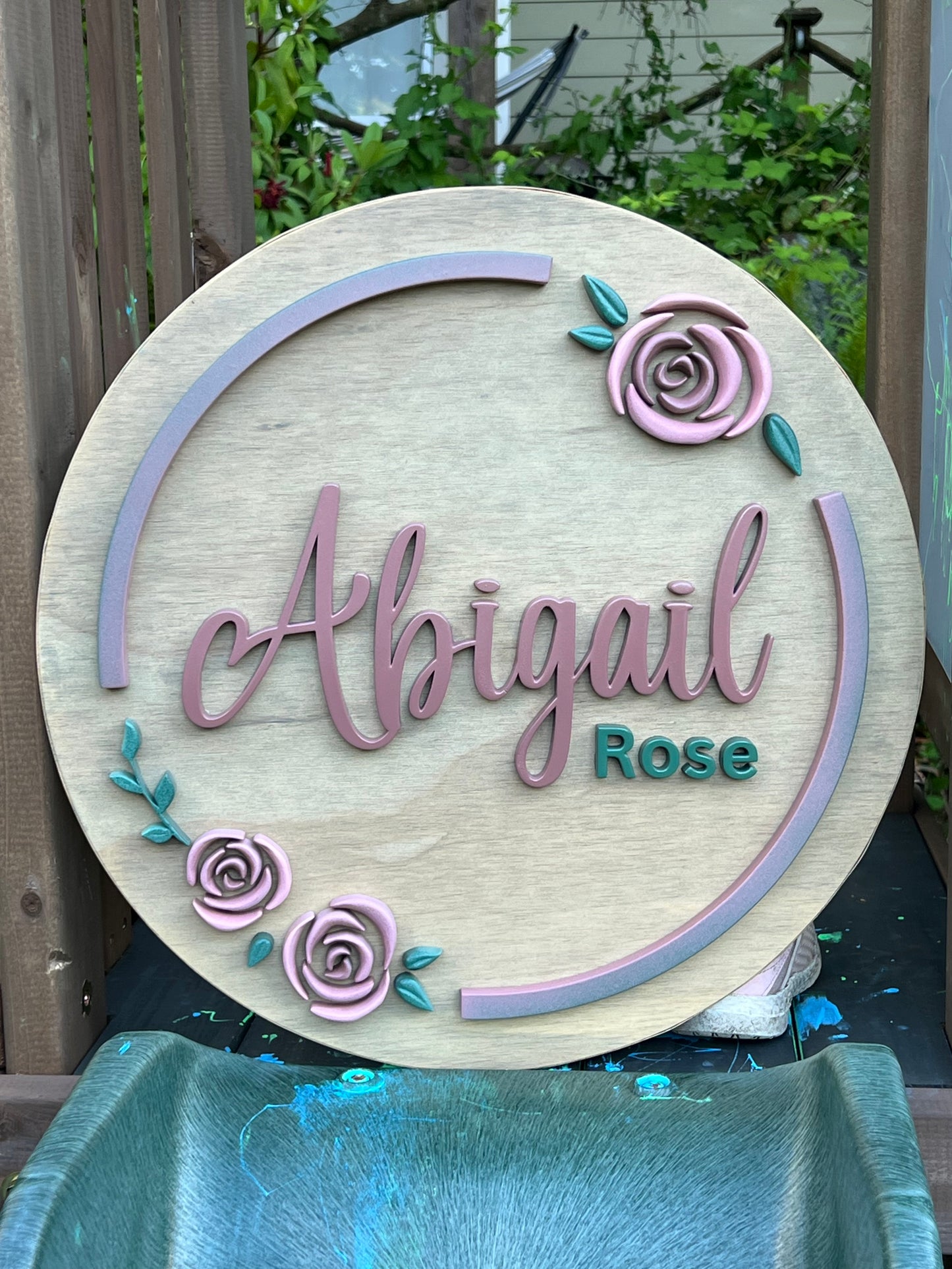 Girly Flower Name Sign - Antique Rose