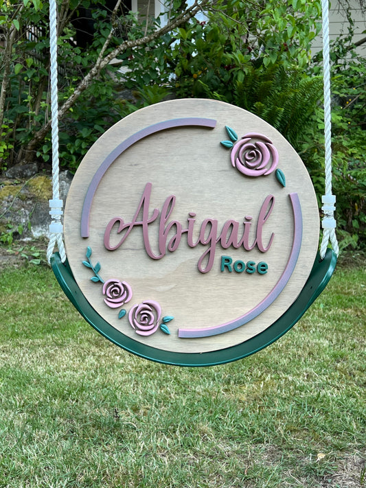 Girly Flower Name Sign - Antique Rose