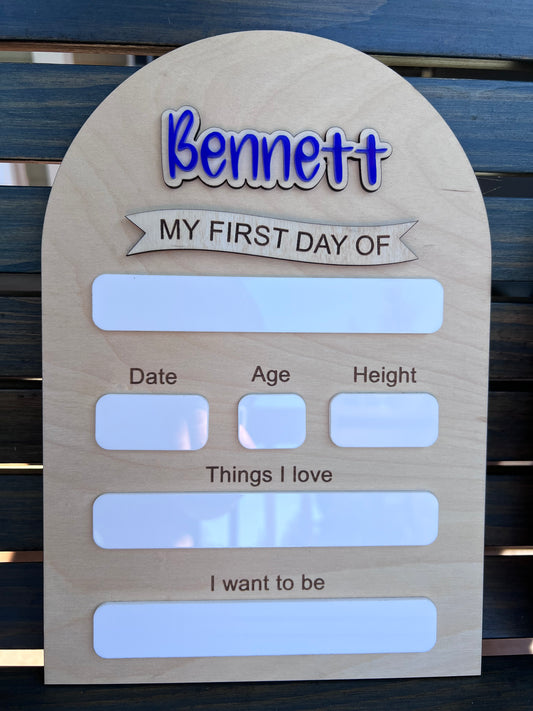 First/Last Day of School Photo Prop - Personalized