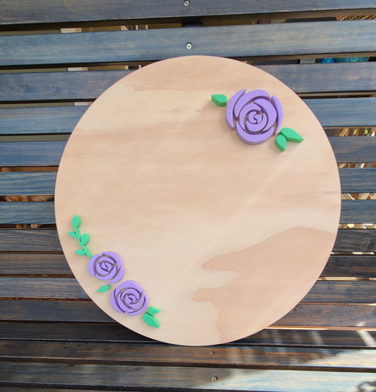 Girly Flower Name Sign - Purple