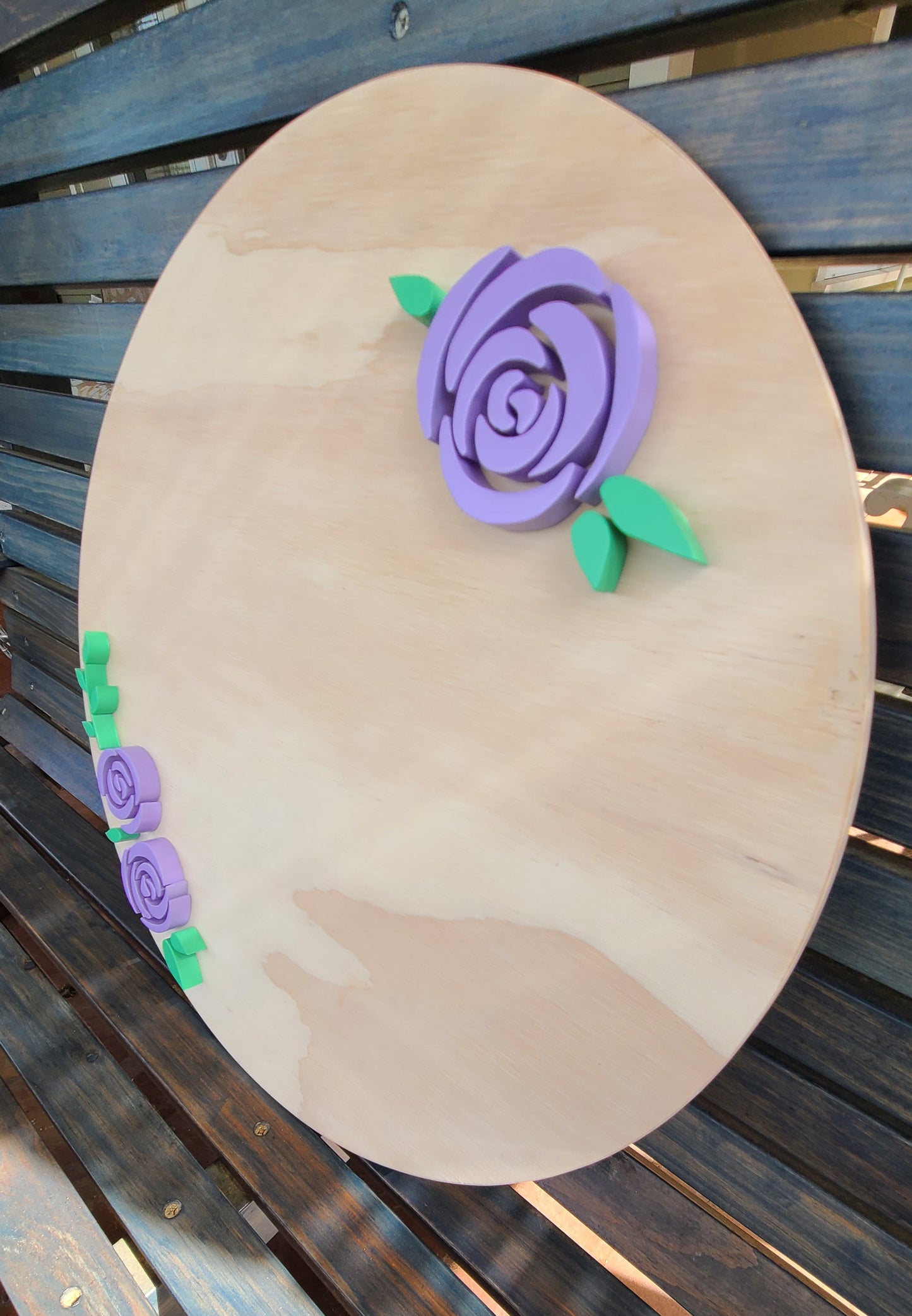 Girly Flower Name Sign - Purple