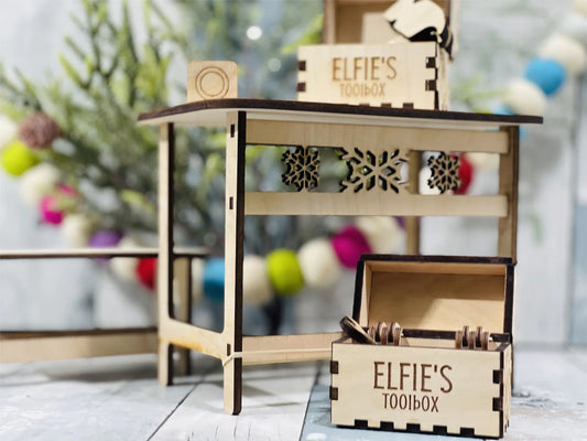 Christmas Elf Kit #9 - Elf Table Bench Tool Box (Ready to Paint)